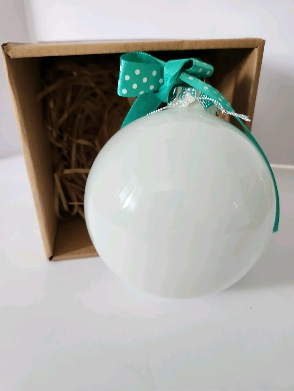 White and Teal 'Love You to the Shore and Back' Holiday Ornament